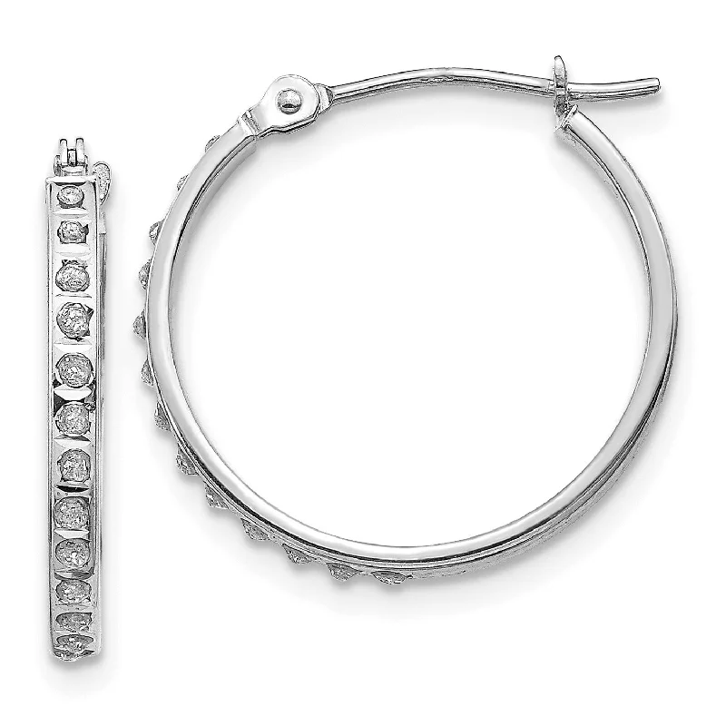 Special Jewelry Deals – Upgrade Your Collection Diamond Fascination 14KT White Gold 20X2MM Diamond Accent Hoop Earrings