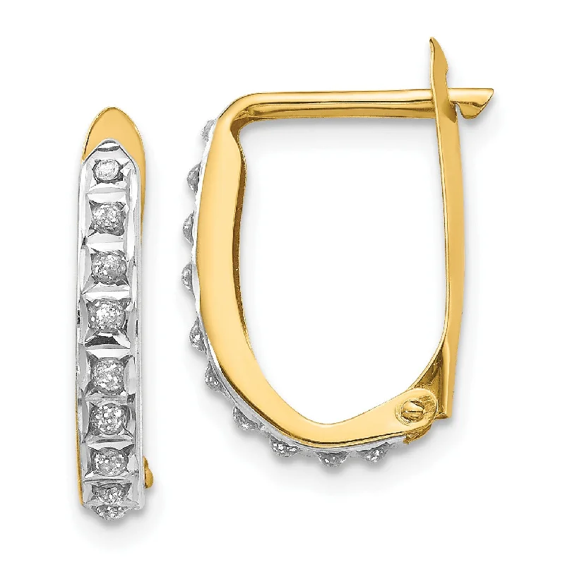 Luxury Jewelry Without The Luxury Price Tag Luxe Style Discounts Diamond Fascination Hinged Diamond Accent Leverback Hoop Earrings in 14KT Yellow Gold