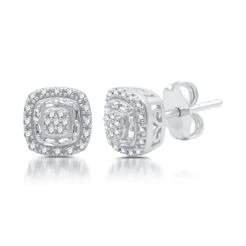 Bold And Beautiful Jewelry Now At Irresistible Prices Romantic Chic Deals EcoLove 1/4 CTW Lab Grown Diamond Halo Stud Earrings in Sterling Silver