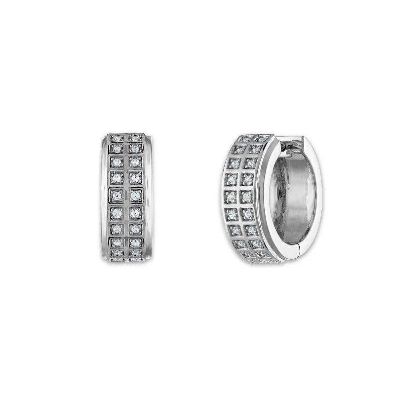 Make Every Moment Shine – Jewelry Discounts Available Laid-Back Fashion Offers EcoLove 1/4 CTW Lab Grown Diamond Huggie Earrings in Rhodium Plated Sterling Silver