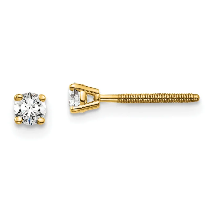 Your Dream Jewelry At Dream Prices Daring Fashion Promotions EcoLove 1/5 CTW Round GHI or IGI or GSI Certified Lab Grown Diamond Stud Screwback Earrings in 14KT Yellow Gold