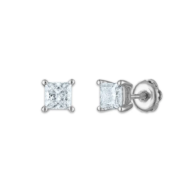 Luxury Jewelry At Unbeatable Discounts New Styles Just In EcoLove 1 CTW Lab Grown Diamond Stud Earrings in 10KT White Gold