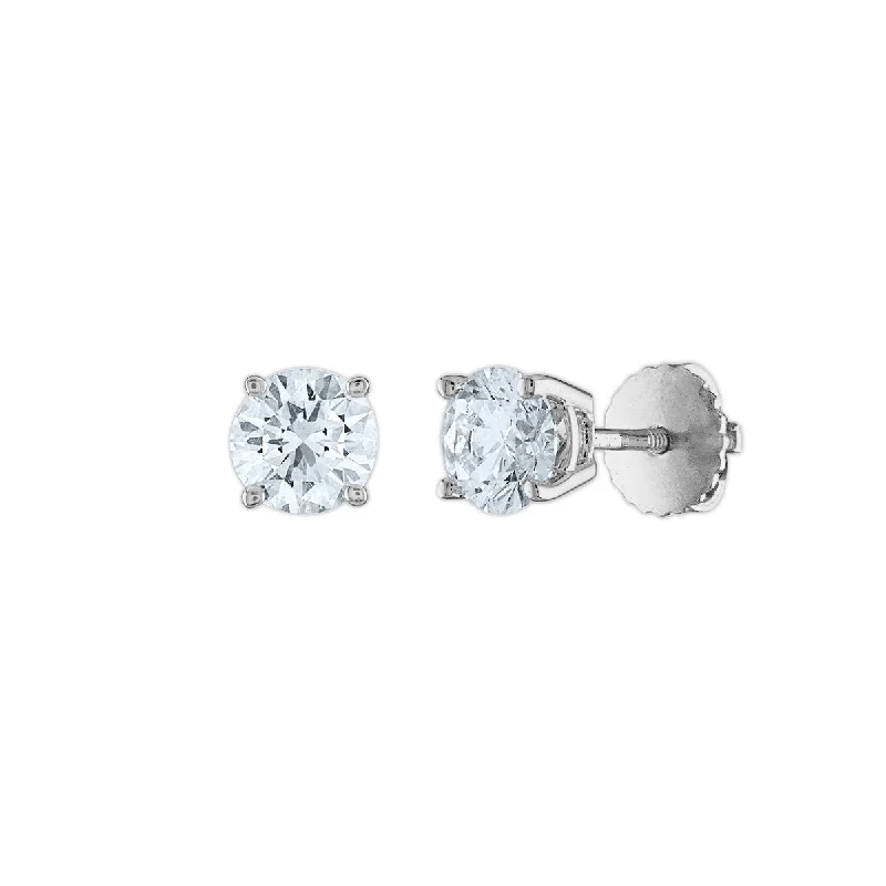 Timeless Jewelry Styles At Wallet-Friendly Prices Classy Style Discounts EcoLove 1 CTW Lab Grown Diamond Solitaire Stud Earrings in 14KT White Gold