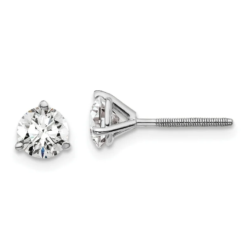 Shop Jewelry That Shines Without The High Price Relaxed Style Deals EcoLove 1 CTW Round GHI or IGI or GSI Certified Lab Grown Diamond Stud Screwback Earrings in 14KT White Gold