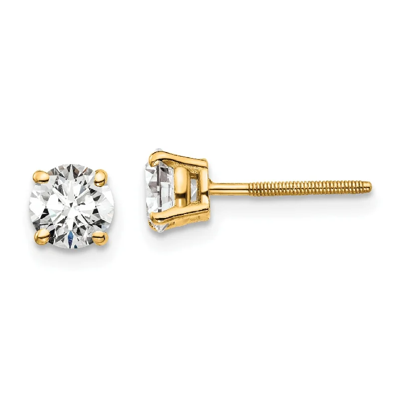 Unique Jewelry For Less – Shop The Sale Now Easy Elegance Sales EcoLove 1 CTW Round GHI or IGI or GSI Certified Lab Grown Diamond Stud Screwback Earrings in 14KT Yellow Gold