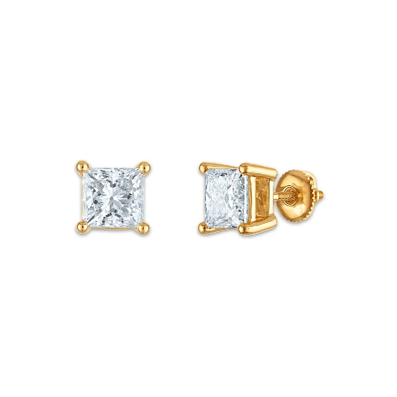 Delicate Crystal Jewelry For Sophisticated Charm Limited Time EcoLove 4 CTW Lab Grown Diamond Stud Earrings in 10KT Yellow Gold