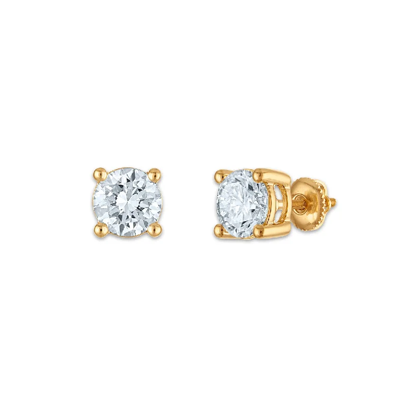 Elegant Rose Gold Jewelry For A Stylish Touch Discover Promotions EcoLove 4 CTW Lab Grown Diamond Stud Earrings in 10KT Yellow Gold