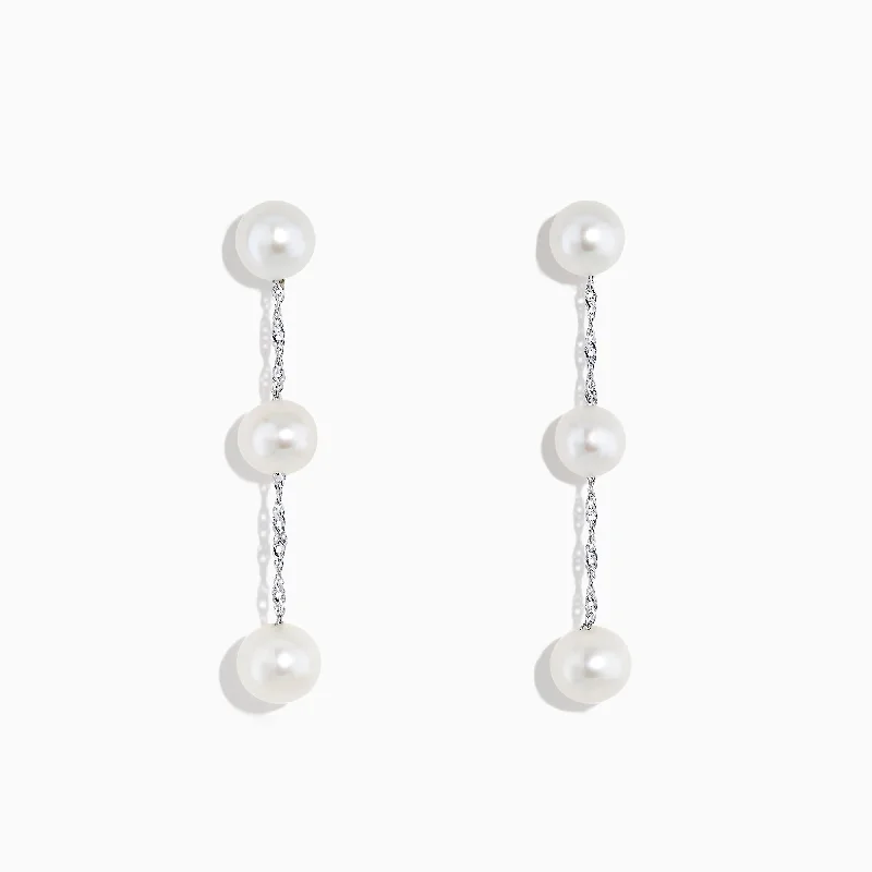 Elegant Jewelry, Exclusive Prices – Shop Now Latest Trends 14K White Gold Cultured Fresh Water Pearl Drop Earrings