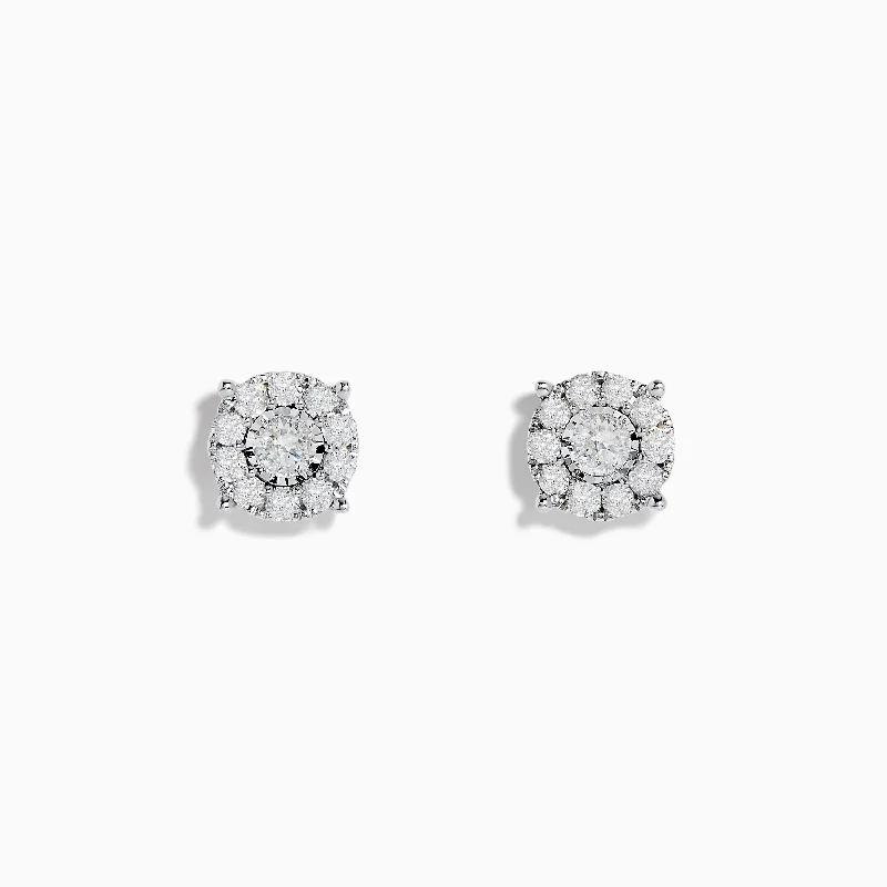 Limited-Time Jewelry Discounts – Shine Without The Splurge Limited Time Deal Bouquet 14K White Gold Diamond Cluster Stud Earrings 0.96 TCW