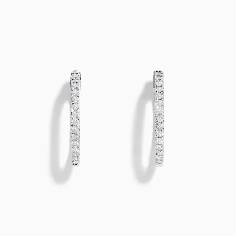 Flash Sale On Exquisite Jewelry – Don't Miss Out Cool Prices 14K White Gold 3/4" Diamond Hoop Earrings