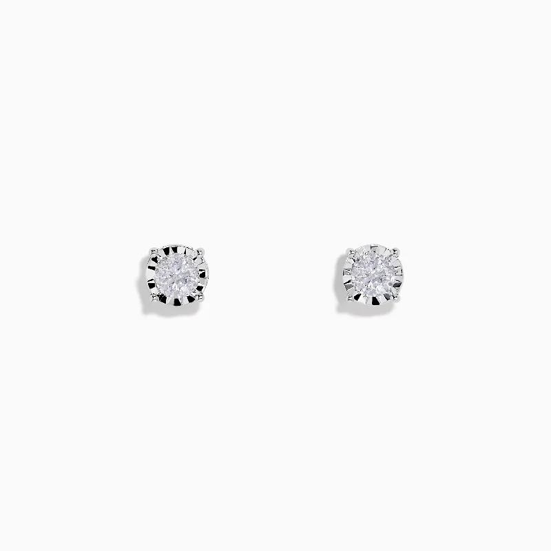 Shop Handcrafted Jewelry At Special Promotional Rates Fashion Deal 14K White Gold Diamond Solitaire Stud Earrings 0.59 TCW