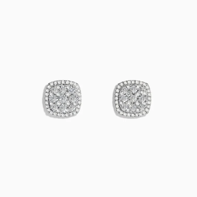 Sparkle For Less – Shop Our Limited-Time Jewelry Deals Exclusive Discount Pave Classica 14K White Gold Diamond Square Stud Earrings