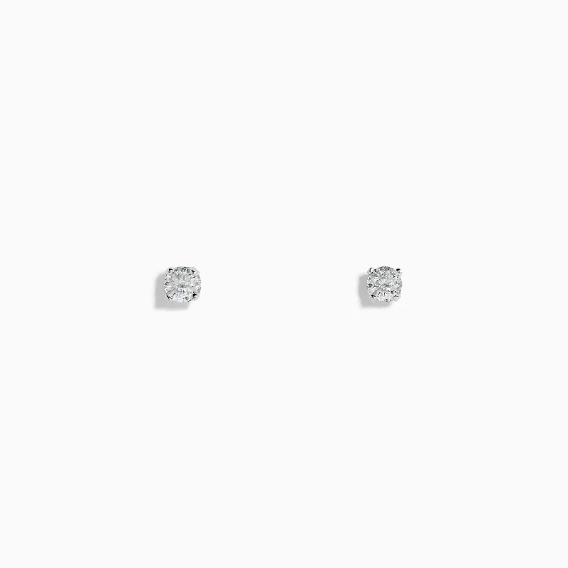 Handcrafted Beauty At Affordable Prices Ride The Style Wave 14K White Gold Diamond Solitaire Stud Earrings 0.25 TCW