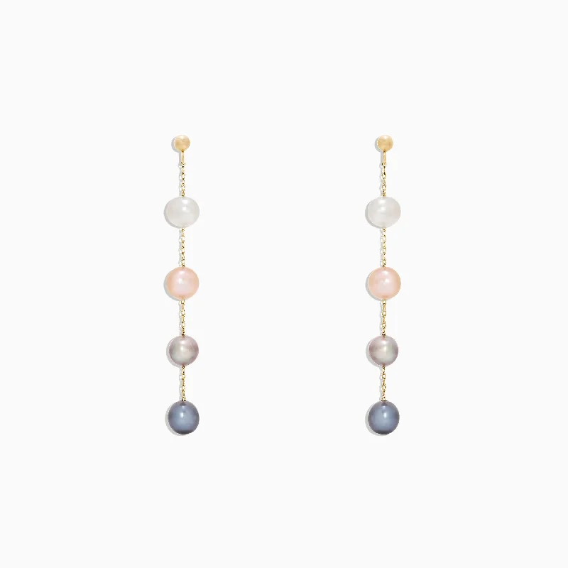 Exclusive Jewelry Sale – Sparkle For Less Style Redefined 14K Yellow Gold Multi Color Cultured Pearl Earrings