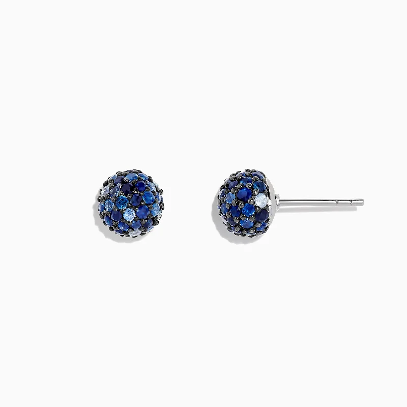 Bestselling Jewelry At Special Promotional Rates Fashion Forward, Function First 925 Sterling Silver Blue Sapphire Splash Stud Earrings, 2.26 TCW