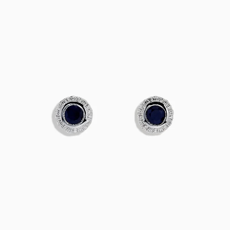 Don't Miss Out On Jaw-Dropping Jewelry Discounts Break Fashion Norms 925 Sterling Silver Blue Sapphire Stud Earrings