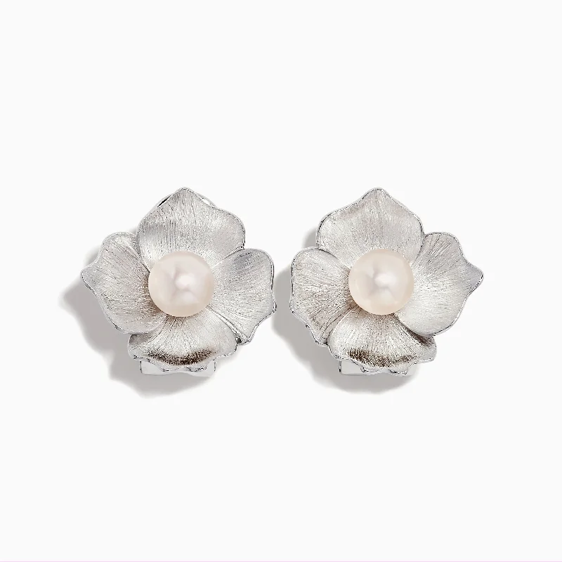 Must-Have Jewelry At Unbelievable Discounts Spring Offer 925 Sterling Silver Cultured Fresh Water Pearl Flower Earrings