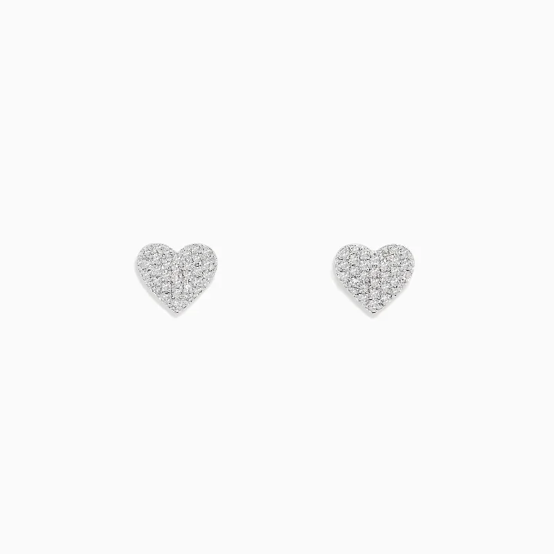 Luxury Handcrafted Jewelry For Elegant Looks Fashion Sale 925 Sterling Silver Diamond Heart Stud Earrings