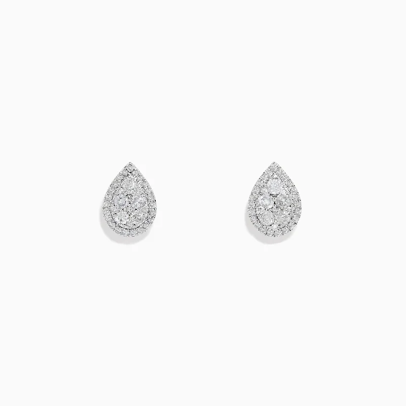 Affordable Glamour – Premium Jewelry For Less Urban Fashion 925 Sterling Silver Diamond Pear Shaped Stud Earrings