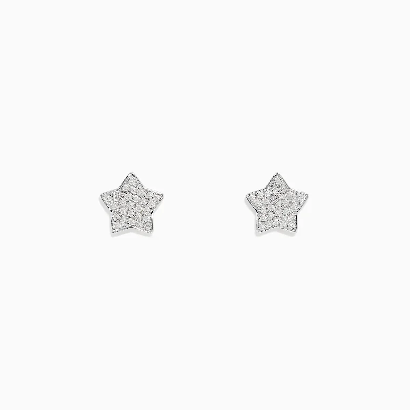 High-Quality Gemstone Jewelry For Special Occasions Stylish Deals 925 Sterling Silver Diamond Star Stud Earrings