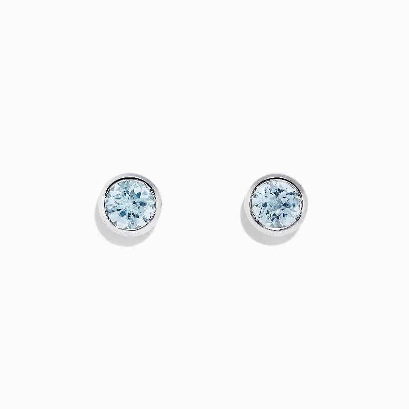 Unlock Unbeatable Jewelry Deals Before They’Re Gone Find Your Unique Flair Aquarius 14K White Gold Aquamarine Stud Earrings, 0.90 TCW