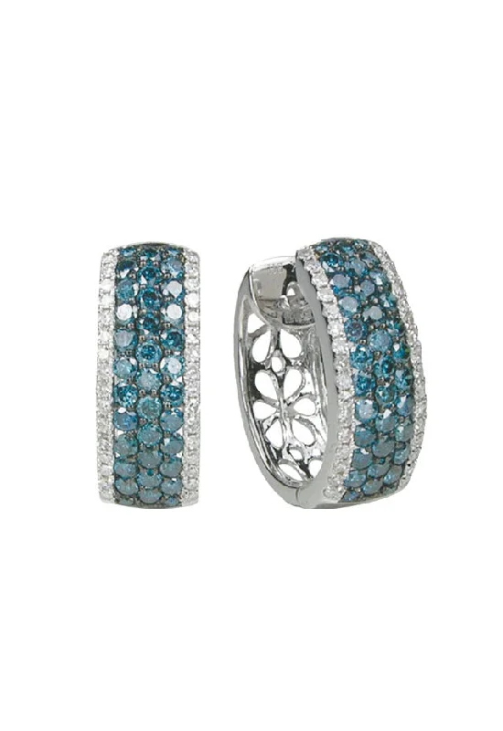 Trending Jewelry Styles Now At Limited-Time Discounts Style Revolution Bella Bleu 14K White Gold Blue and White Diamond Earrings, 1.30 TCW