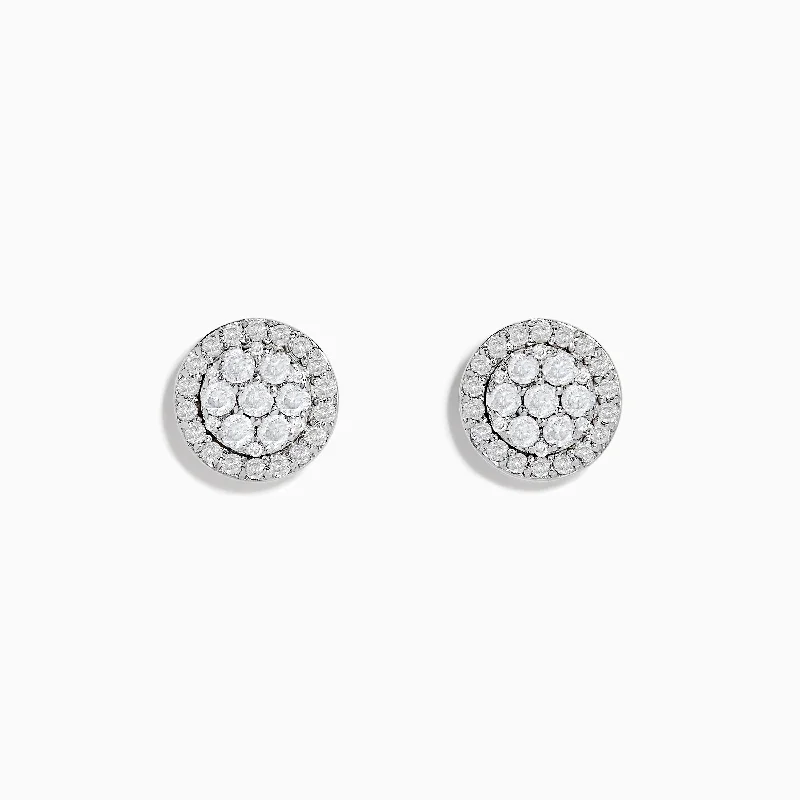 Shop Stylish Jewelry Now And Save Big Must Haves Bouquet 14K White Diamond Cluster Stud Earrings 0.95TCW