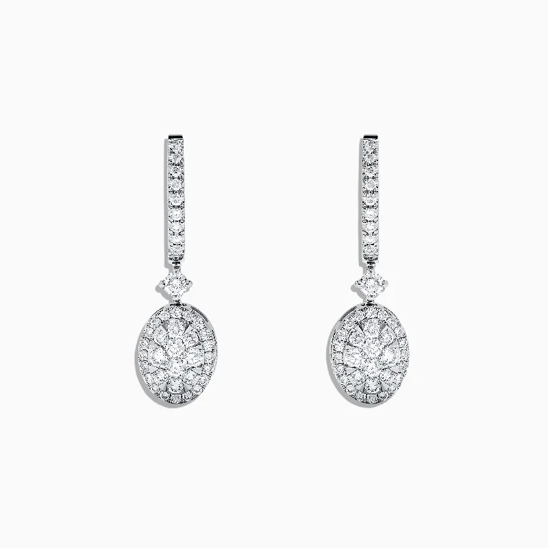 Seasonal Jewelry Sale – Upgrade Your Style Today Unleash Your Trendy Side Bouquet 14K White Gold and Diamond Drop Earrings, 0.85 TCW