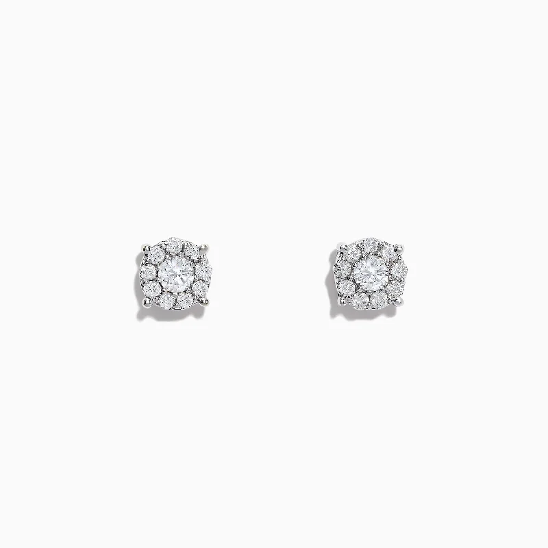 Premium Jewelry Now Available At Special Discounts Style Breakthroughs Bouquet 14K White Gold Diamond Cluster Stud Earrings, 0.50 TCW