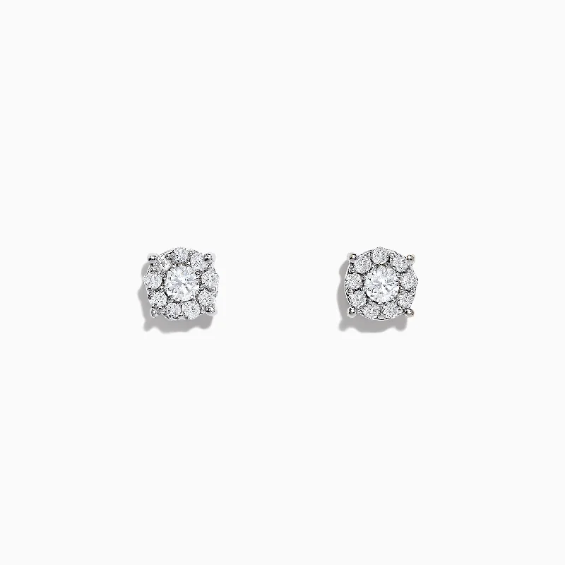 Seasonal Jewelry Deals – Elevate Your Style The Latest Fashion Trends Bouquet 14K White Gold Diamond Cluster Stud Earrings, 0.93 TCW