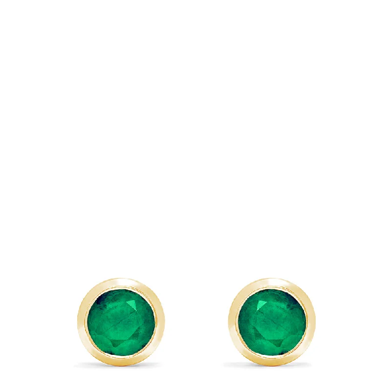 Holiday Jewelry Sale – Perfect Gifts At The Best Prices Insane Discount Onslaught Brasilica 14K Yellow Gold Emerald Stud Earrings, 0.95 TCW