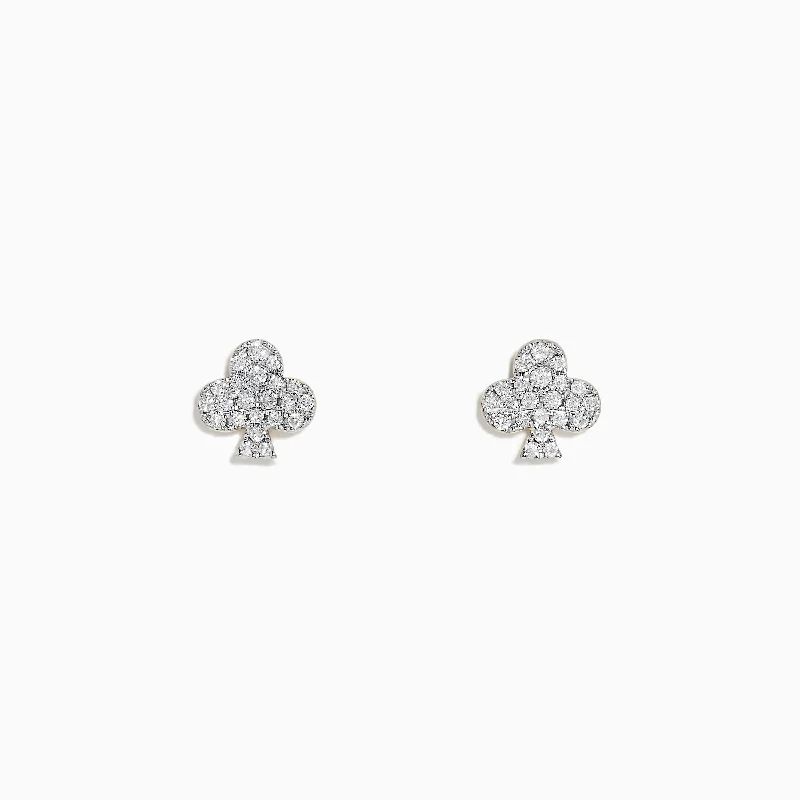 High-End Sparkle, Low-End Prices – Jewelry Sale Live Chic & Cozy Collection Casino 14K Yellow Gold Diamond Spade Suit Stud Earrings