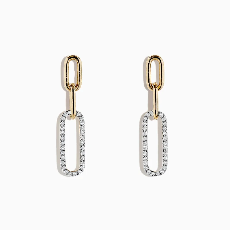 Limited-Time Jewelry Sale – Elegant Styles At Less Timeless Elegance Redefined D'Oro 14K Yellow Gold Diamond Paperclip Earrings, 0.29 TCW