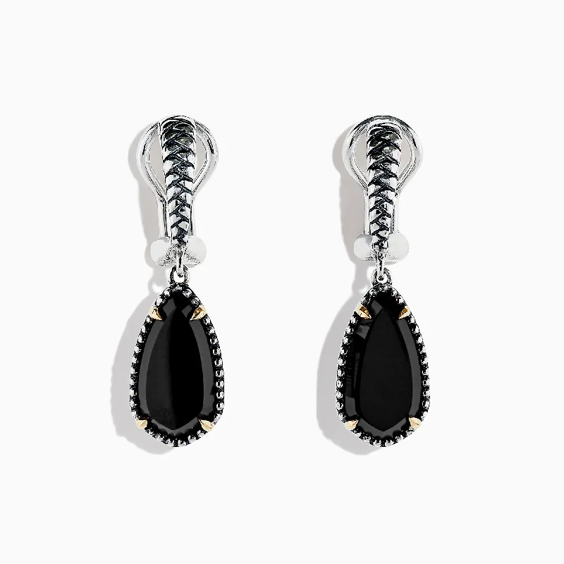 Elegant Rose Gold Jewelry For A Stylish Touch Unleash Your Trend Driven Style Eclipse 925 Sterling Silver Onyx Earrings, 6.08 TCW