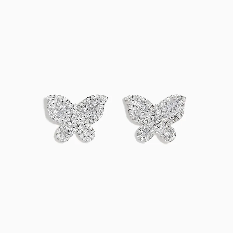 Fashion-Forward Jewelry At Incredible Prices Everyday Elegance Sale Nature 14K White Gold Diamond Butterfly Earrings