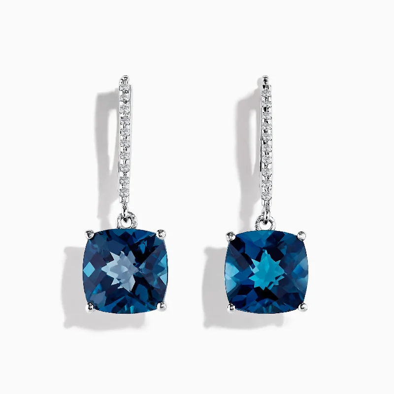 Shine In Style – Shop Jewelry Discounts Today Limited Time Offer Ocean Bleu 14K Gold London Blue Topaz & Diamond Earrings, 10.84 TCW