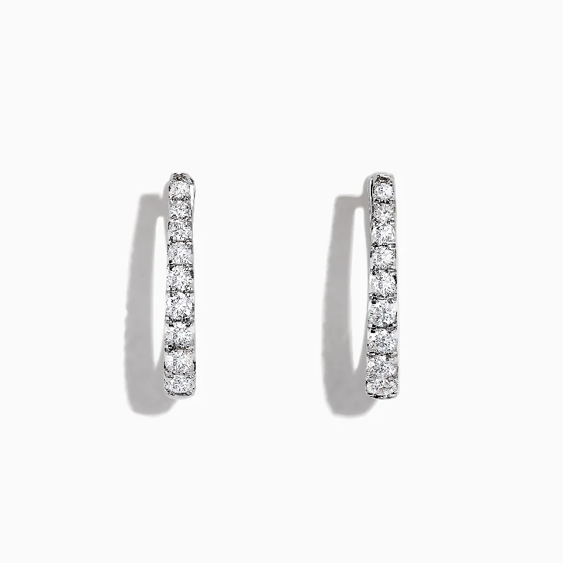 Premium Diamond Jewelry For Unforgettable Moments Stupidly Low Prices Pave Classica 14K White Gold 3/4"Diamond Hoop Earrings, 0.49 TCW