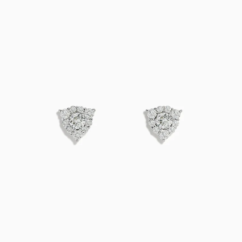 Exclusive Gemstone Jewelry Markdowns – Shop Now Stylish Looks Pave Classica 14K White Gold Diamond Triangle Stud Earrings