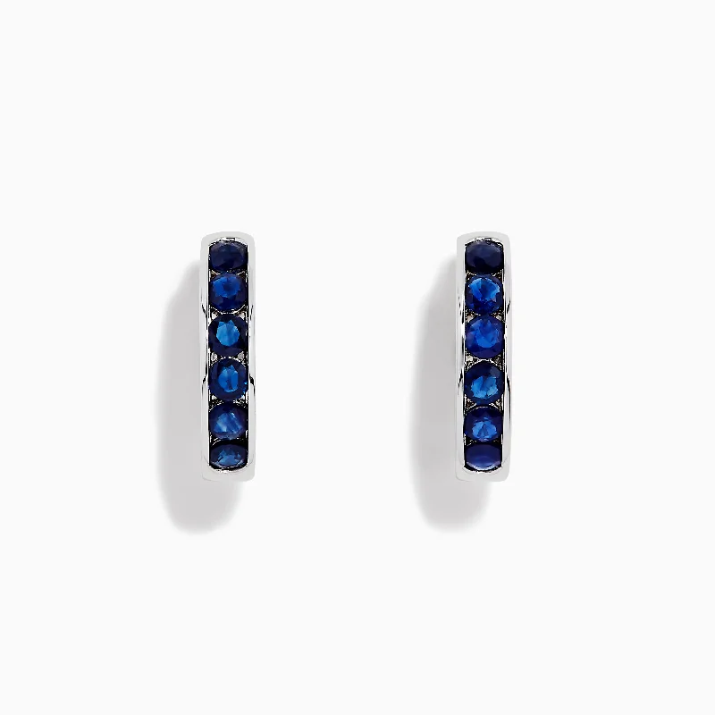 Flash Deals On Fine Jewelry – Shop Before It's Gone Flash Sale Royale Bleu 14K White Gold Sapphire Hoop Earring