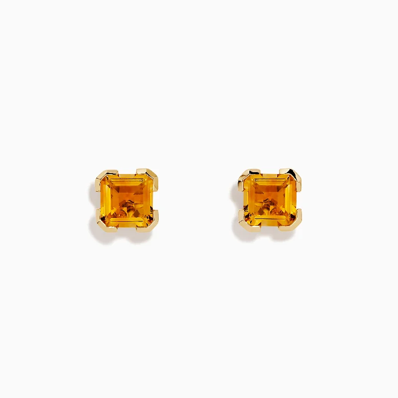 Shop Modern Jewelry Collections With Exclusive Discounts Premium Fashion Sunset 14K Yellow Gold Citrine Stud Earrings