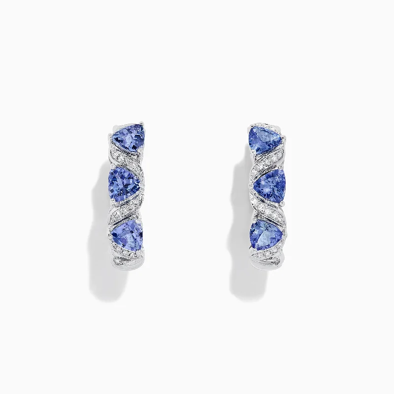 Sparkle More For Less – Jewelry Sale Happening Now Vintage-Inspired Style Offers Nahla Siri 14K Gold Tanzanite & Diamond Hoop Earrings, 2.43 TCW