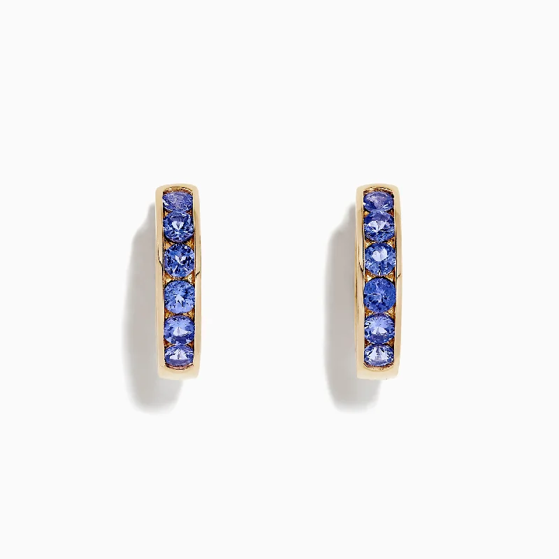 Buy More, Save More On Stunning Jewelry Pieces Chic Trends Unveiled Nahla Siri 14K Yellow Gold Tanzanite Hoop Earrings, 1.37 TCW