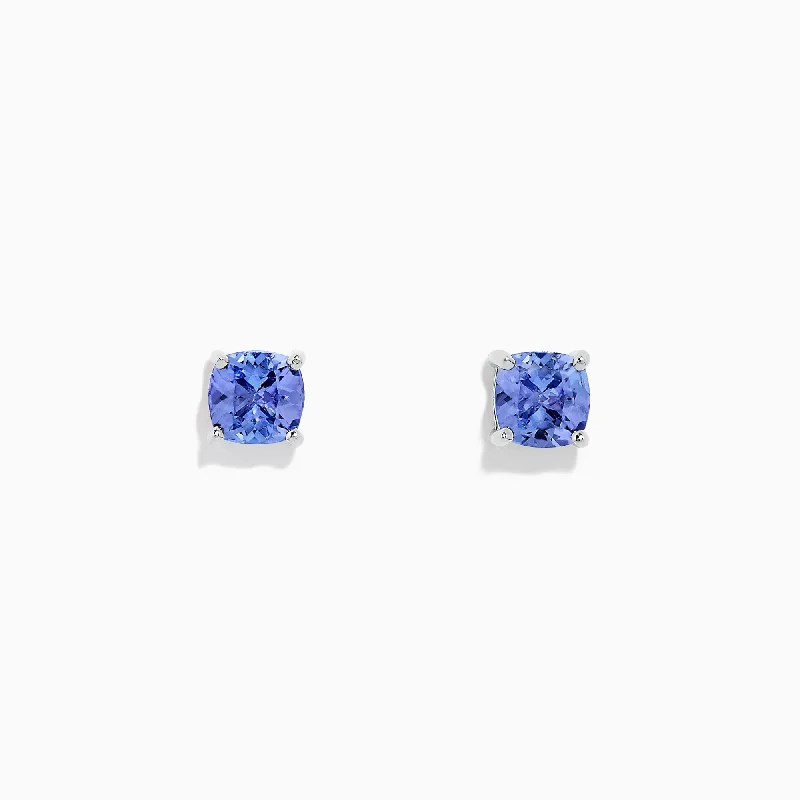 Best-Selling Jewelry Now Available At Special Deals Everyday Elegance Sale Nahla Siri Sterling Silver Tanzanite Stud Earrings, 0.95 TCW