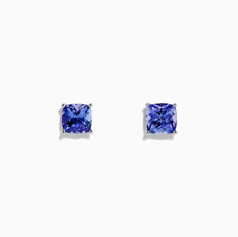 Clearance Sale On High-End Jewelry Collections Romantic Fashion Discounts Nahla Siri Sterling Silver Tanzanite Stud Earrings, 1.90 TCW