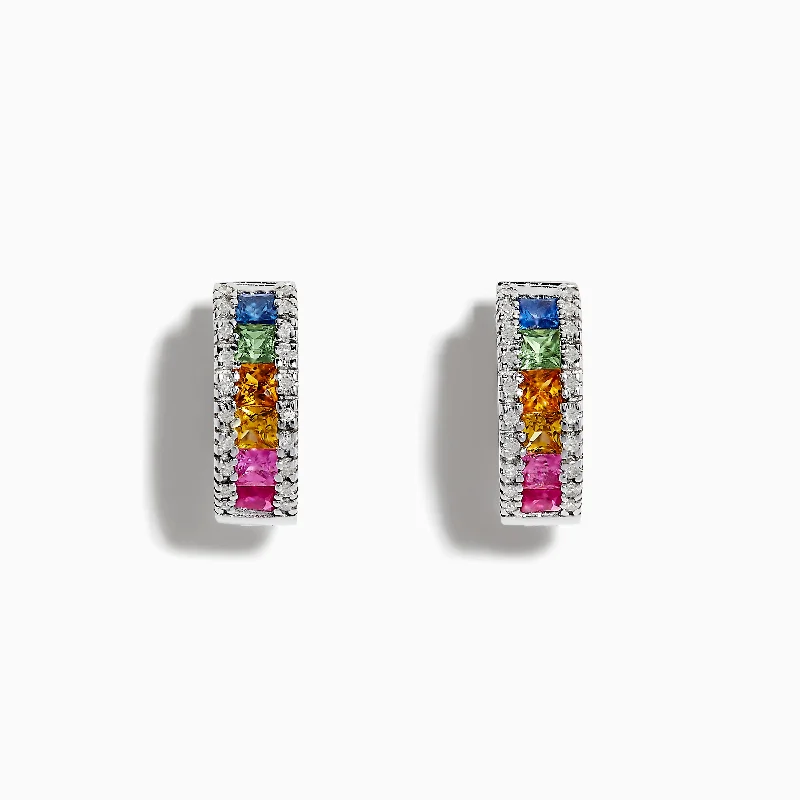 Fashion-Forward Jewelry At Incredible Prices Chic Trends Unveiled Watercolors 14K White Gold Sapphire & Diamond Earrings, 1.76 TCW