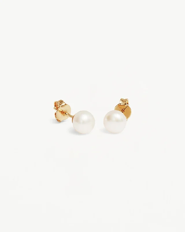 Shop Dazzling Jewelry With Special Promotional Discounts Limited Stock, Big Discounts 18k Gold Vermeil Floating On Air Pearl Stud Earrings - 6mm