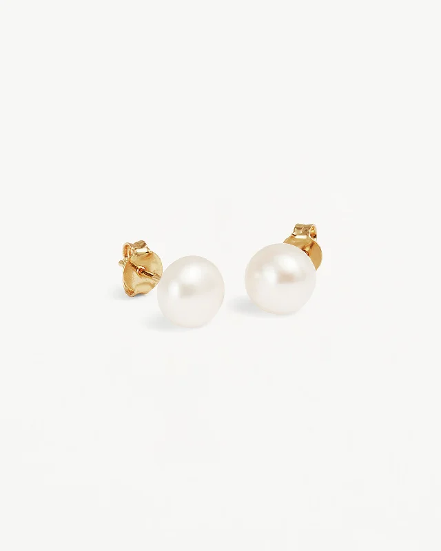 Best-Selling Jewelry Now Available At Special Deals Flash Sale Now 18k Gold Vermeil Floating On Air Pearl Stud Earrings - 8mm