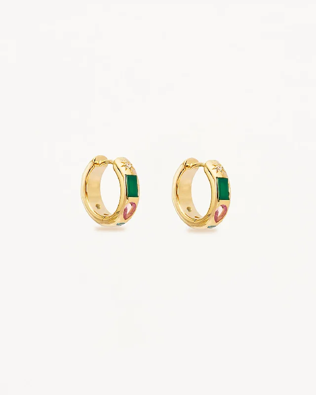 Huge Savings On Timeless Jewelry Collections 18k Gold Vermeil Connect to the Universe Hoops