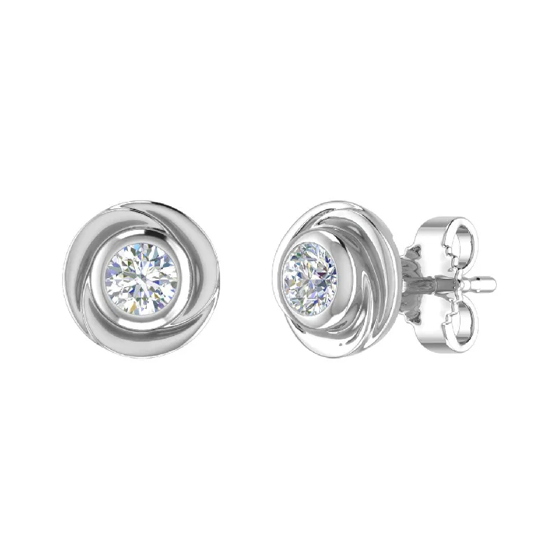 Celebrate Every Occasion With Sparkling Savings Daring Fashion Promotions Gold Diamond Rose Stud Earrings (0.36 Carat)