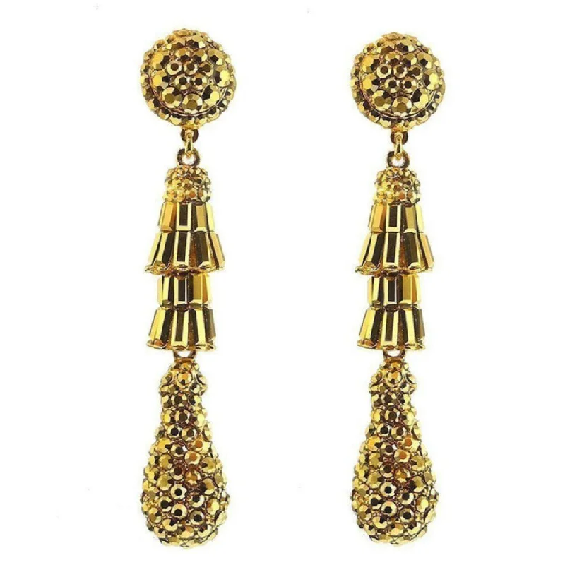 Fashion-Forward Jewelry At Incredible Prices Golden Aurum Baguette Teardrop Clip Earrings